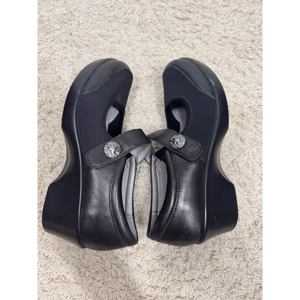 Alegría Maya Black Mary Jane Comfort Shoes Wedge Heel EU‎ 38 US 7-7.5 Supportive